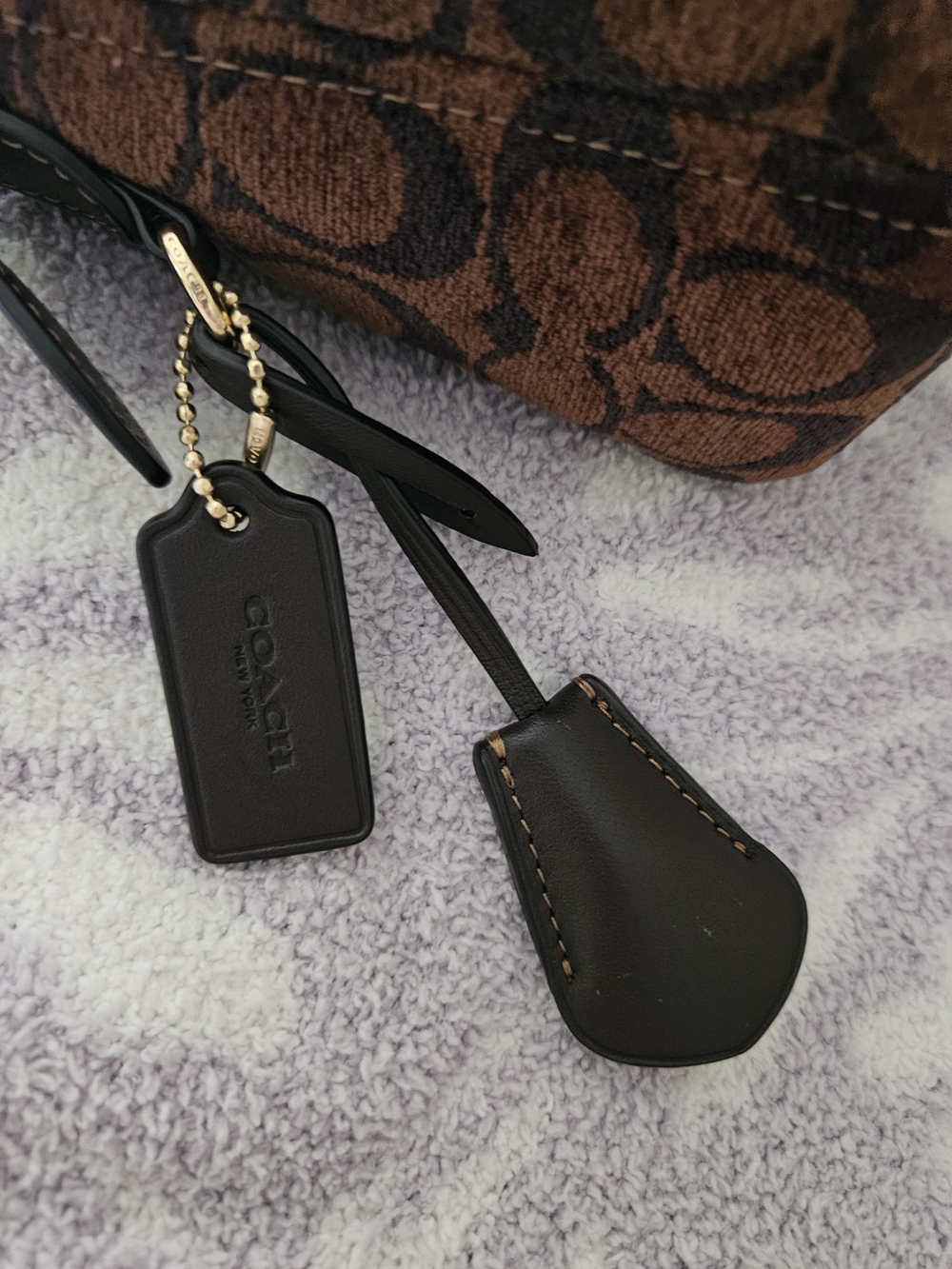 Coach Small Brown and Black Signature Jacquard Shoulder Bag - Picture 9 of 10